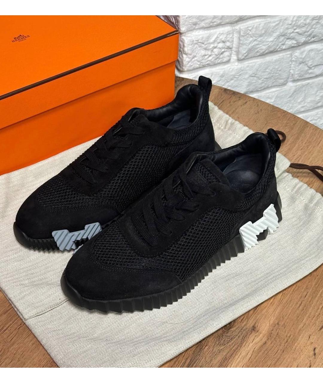 HERMES Черные низкие кроссовки / кеды, фото 2