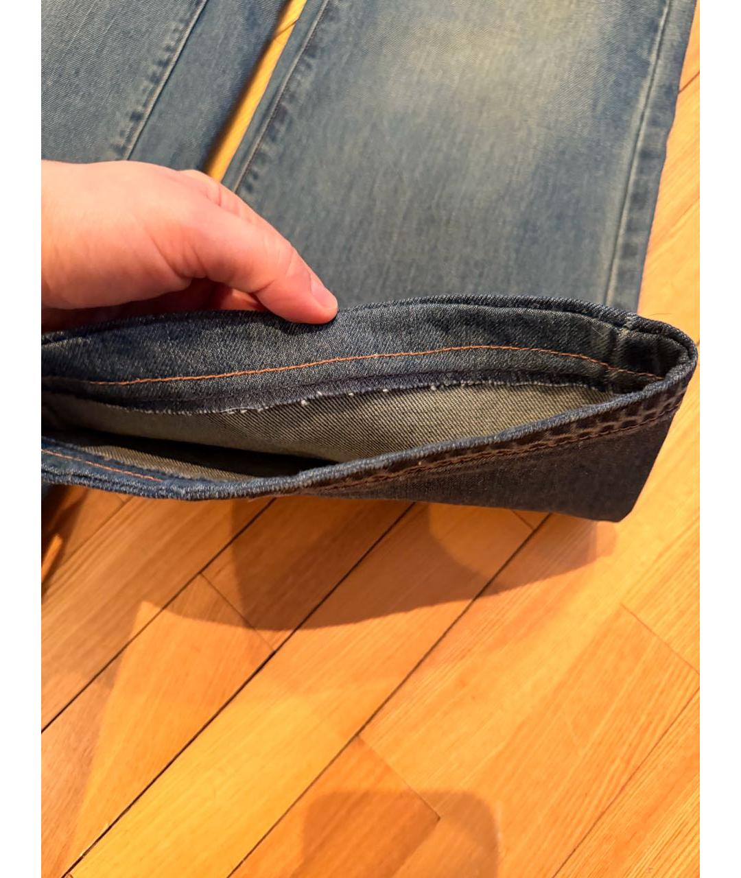 GUCCI Синие хлопковые прямые джинсы, фото 8