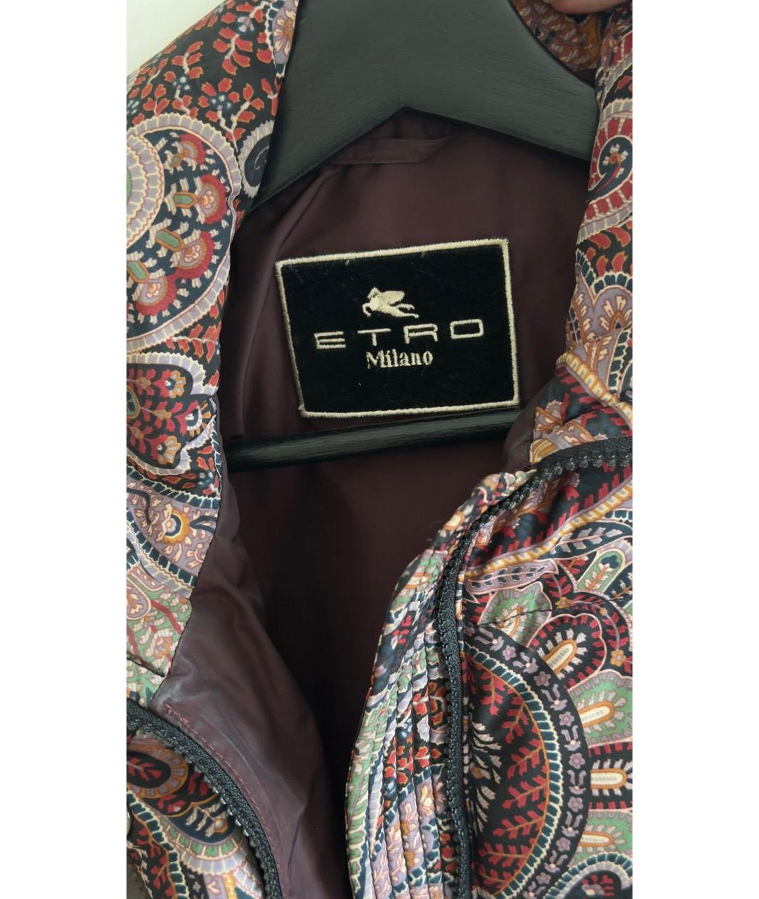 ETRO Бордовый полиэстеровый пуховик, фото 3