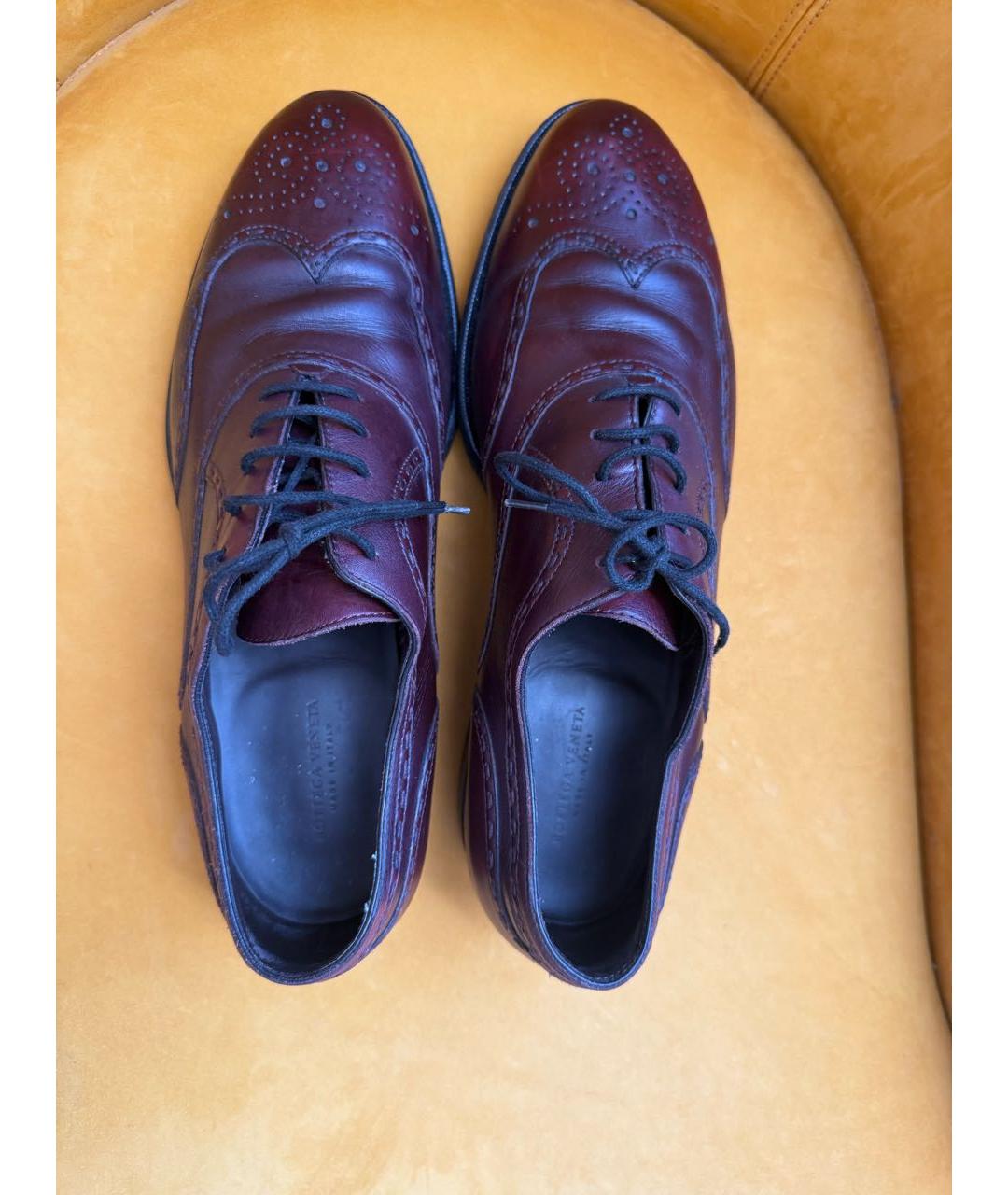 BOTTEGA VENETA Коричневые кожаные туфли, фото 3
