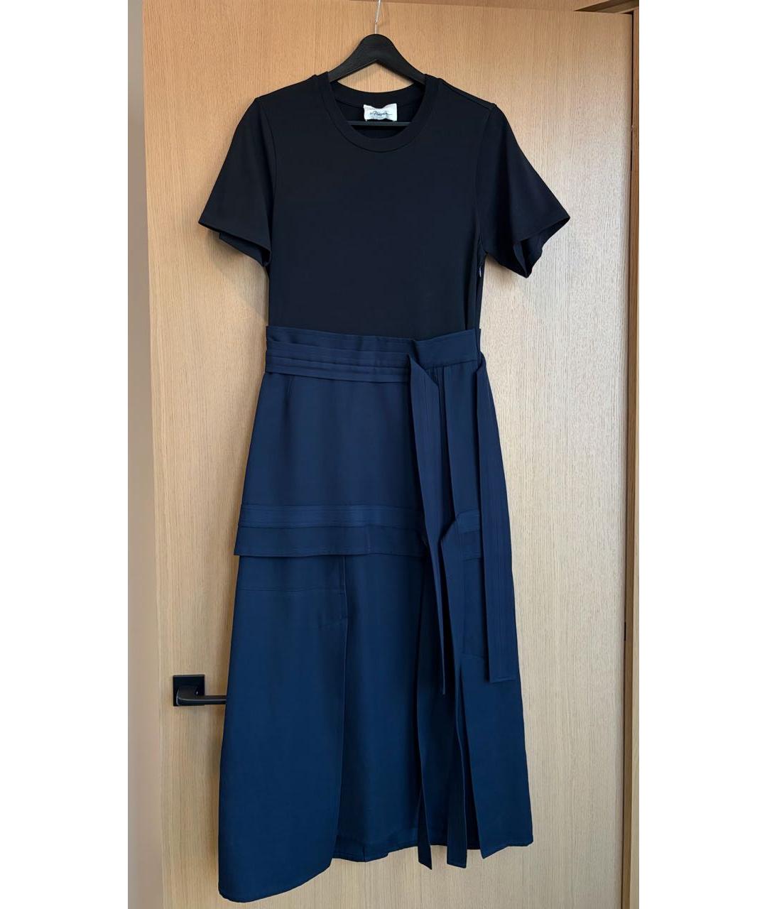 3.1 PHILLIP LIM Темно-синее вискозное повседневное платье, фото 8
