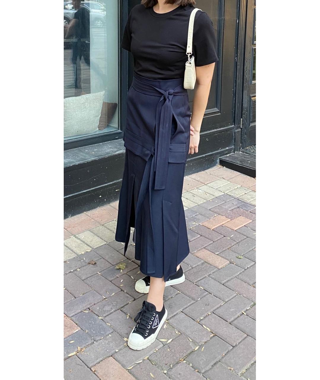 3.1 PHILLIP LIM Темно-синее вискозное повседневное платье, фото 7