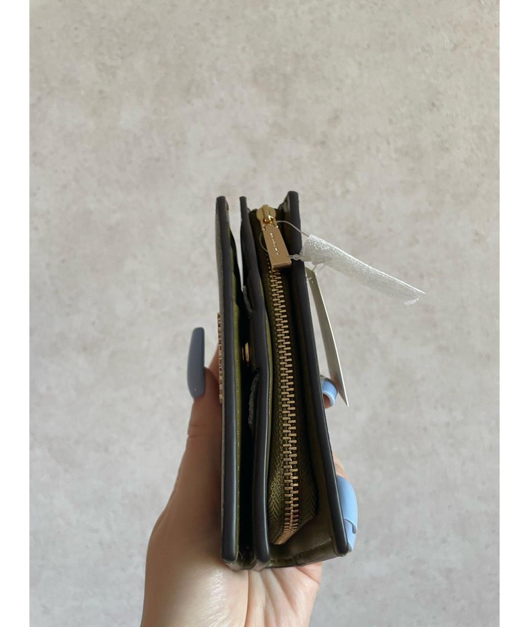 MICHAEL KORS Хаки кожаный кошелек, фото 2