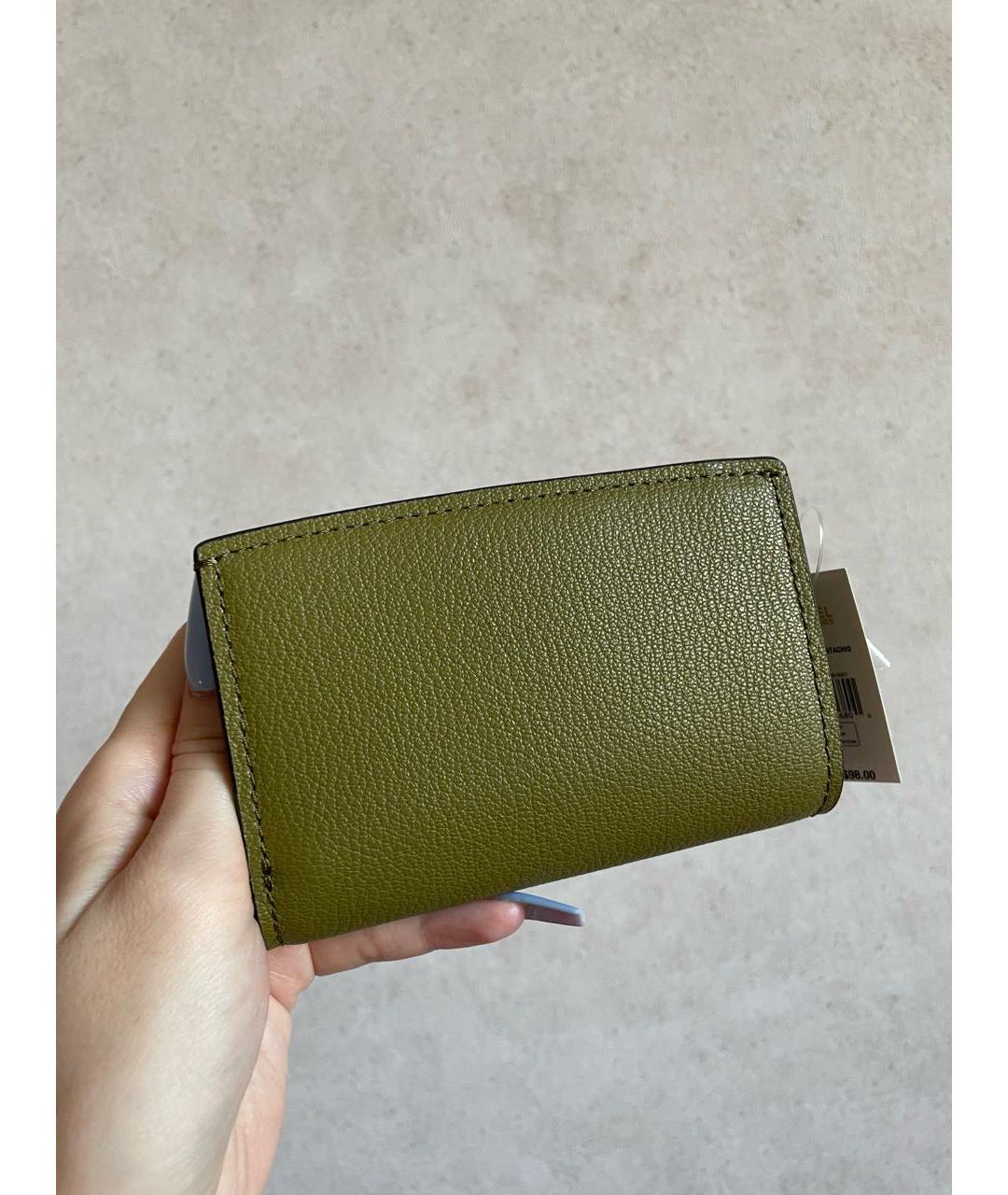 MICHAEL KORS Хаки кожаный кошелек, фото 3