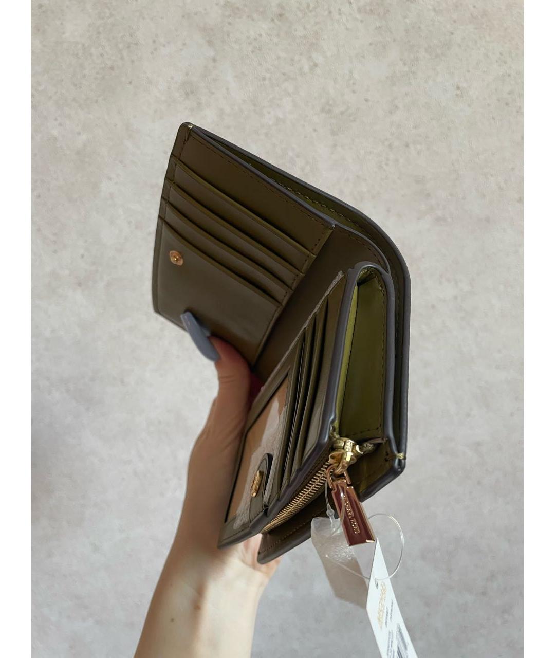 MICHAEL KORS Хаки кожаный кошелек, фото 5