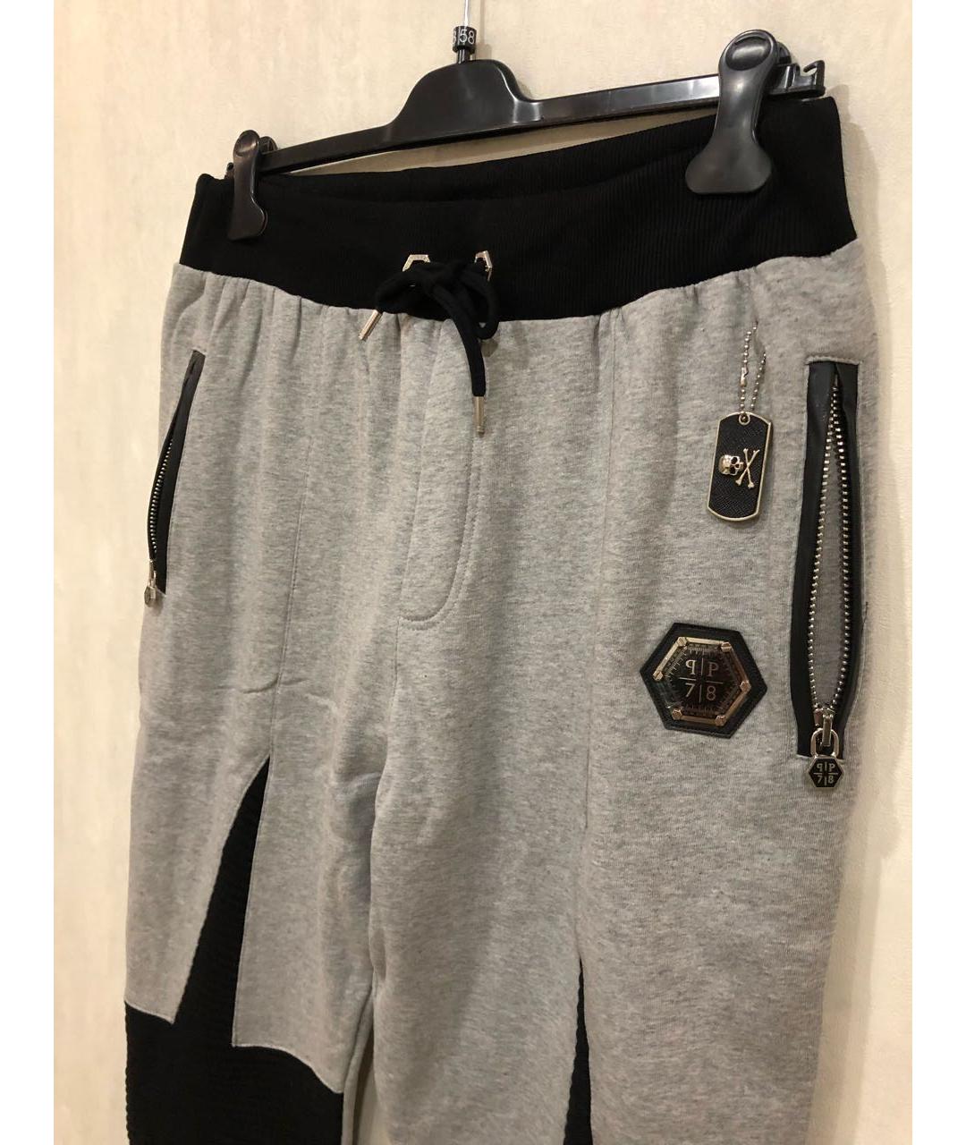 PHILIPP PLEIN Мульти хлопковые повседневные брюки, фото 3