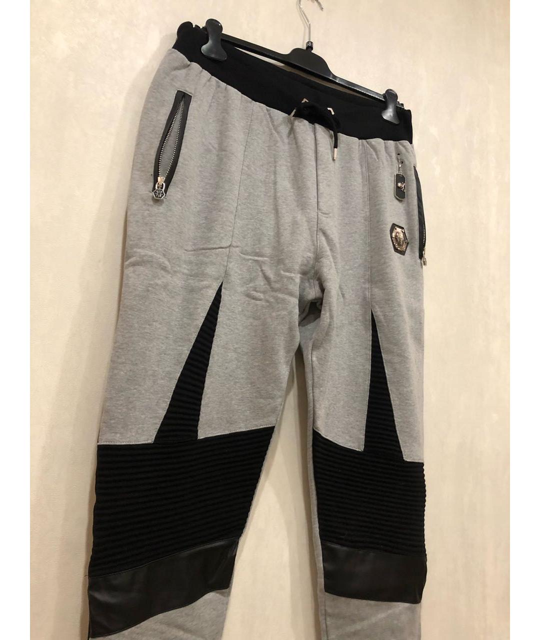 PHILIPP PLEIN Мульти хлопковые повседневные брюки, фото 4