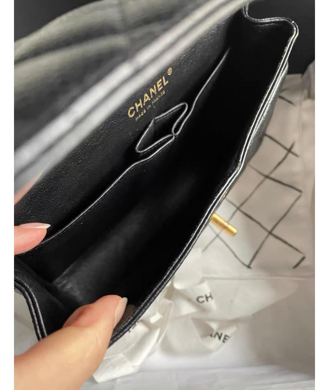 CHANEL Черная кожаная сумка через плечо, фото 7