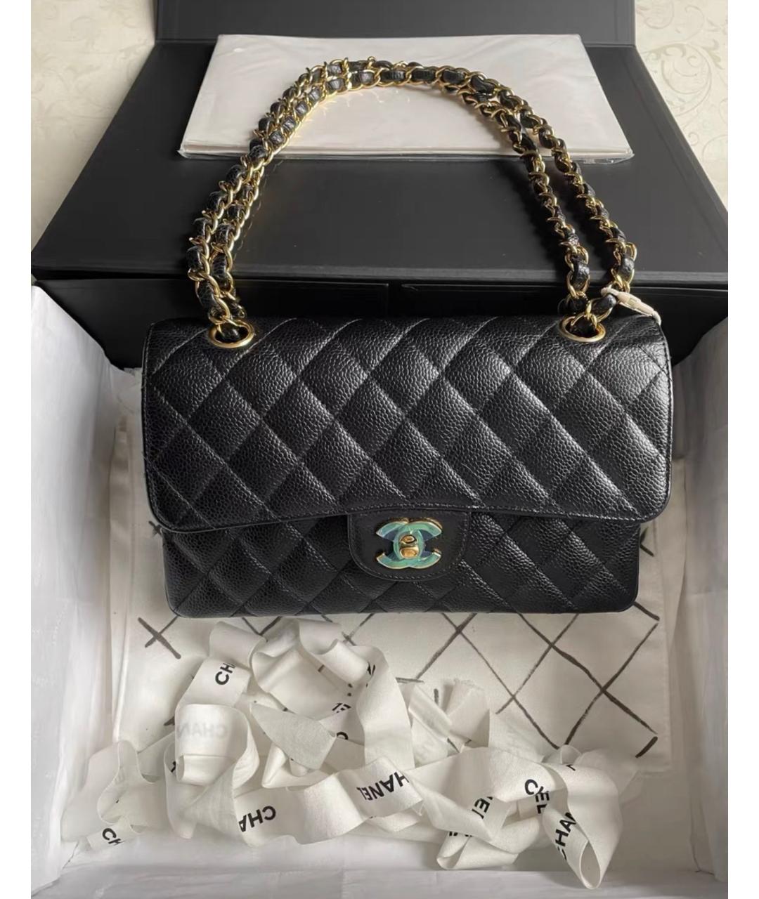 CHANEL Черная кожаная сумка через плечо, фото 2