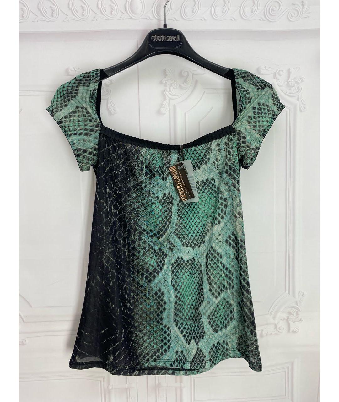 ROBERTO CAVALLI Зеленая полиамидовая майка, фото 7