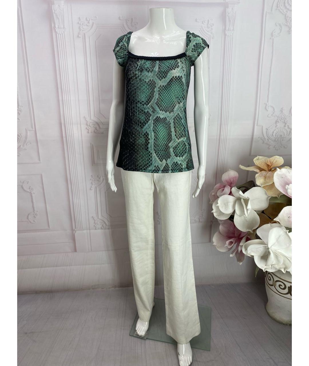 ROBERTO CAVALLI Зеленая полиамидовая майка, фото 8