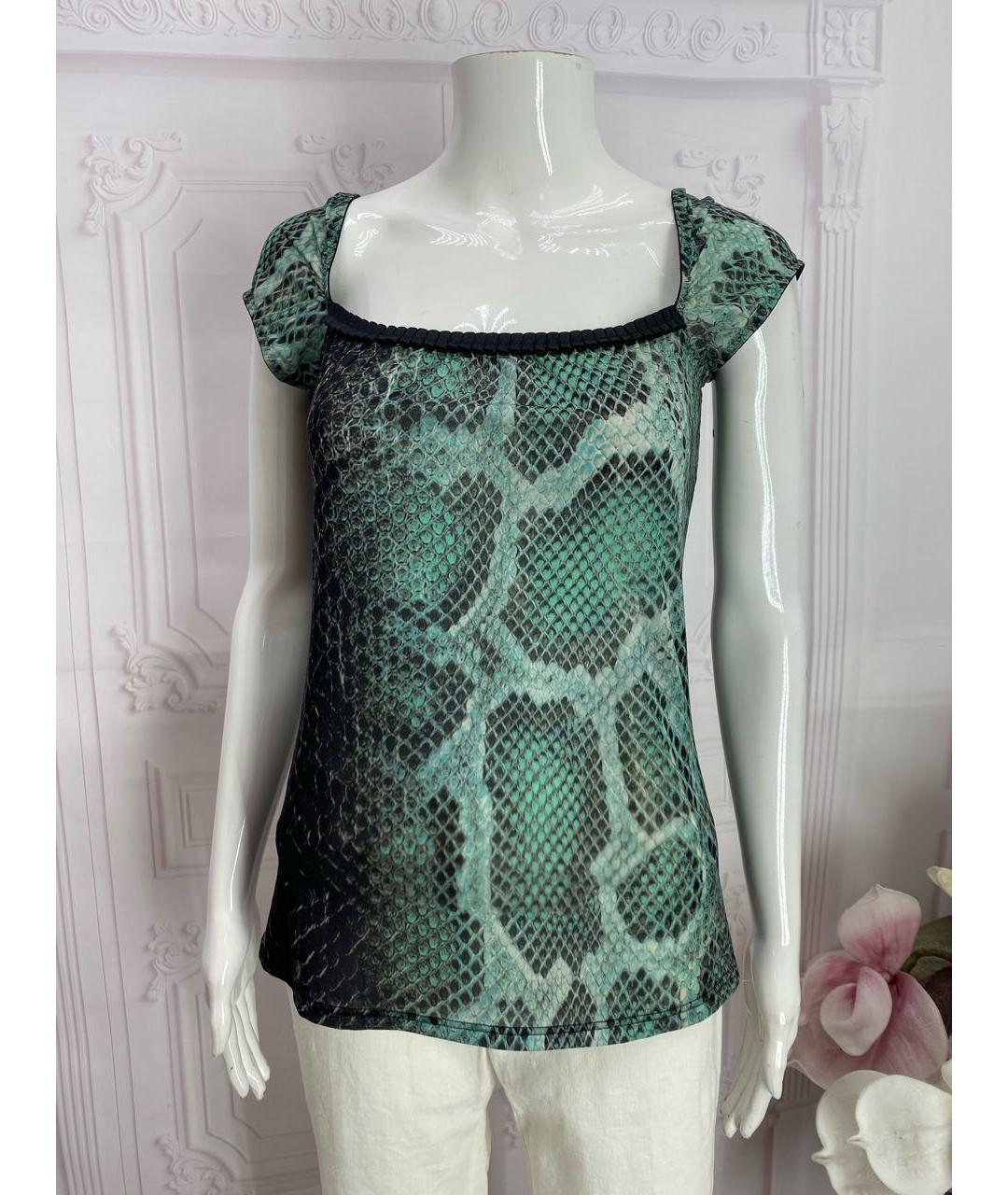 ROBERTO CAVALLI Зеленая полиамидовая майка, фото 5