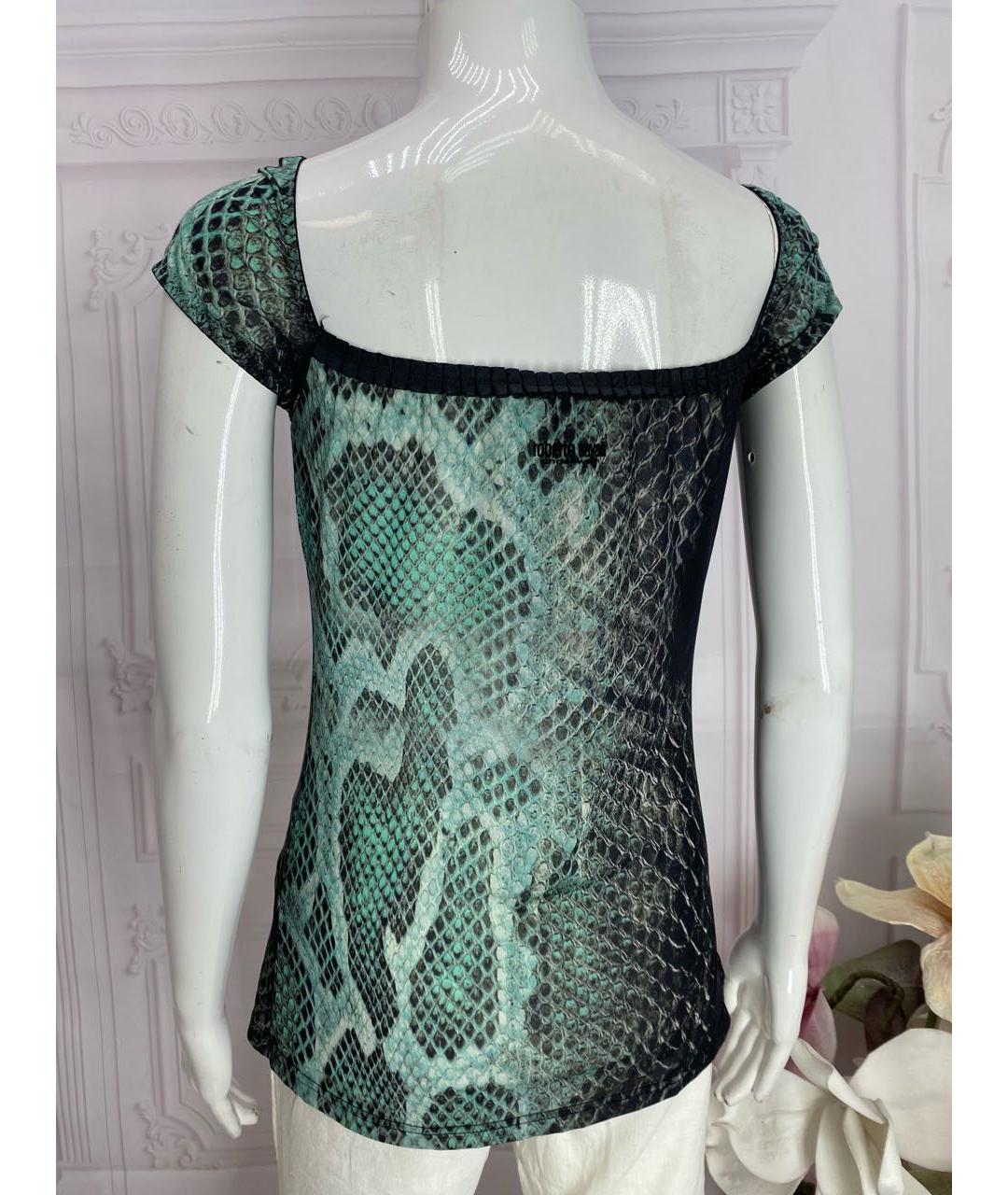 ROBERTO CAVALLI Зеленая полиамидовая майка, фото 2