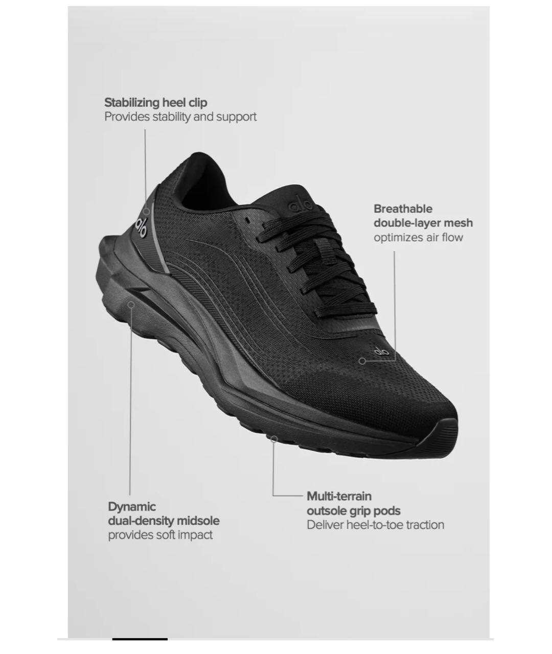 ALO YOGA Черные текстильные кроссовки, фото 7