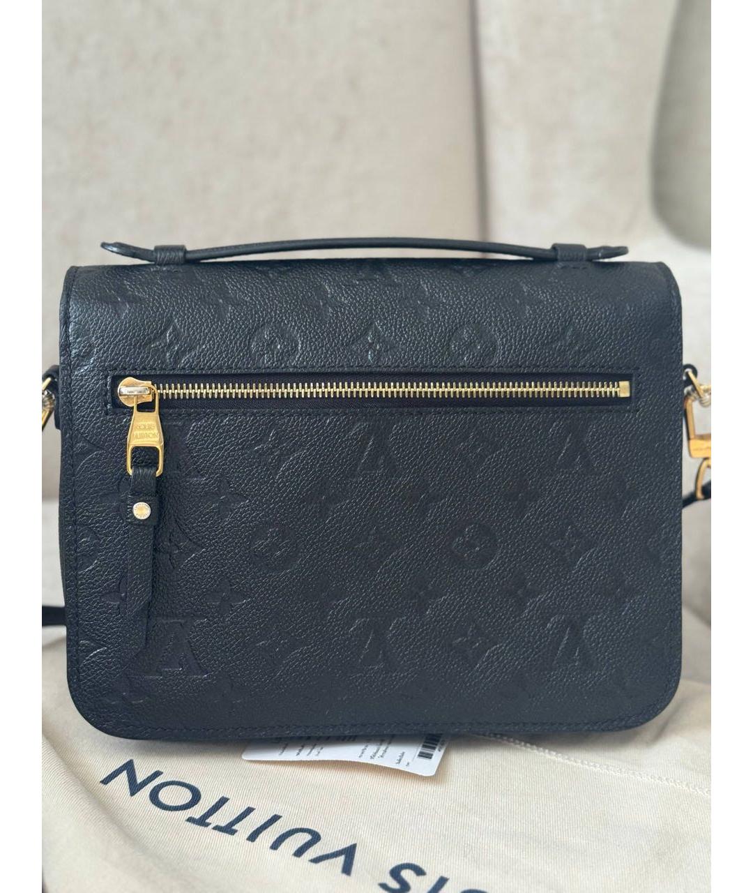 LOUIS VUITTON Черная кожаная сумка через плечо, фото 3