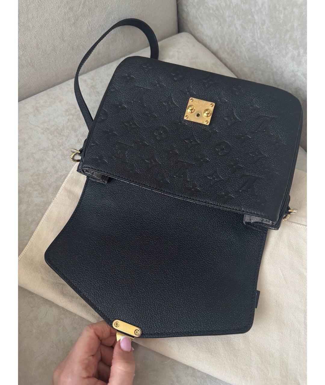 LOUIS VUITTON Черная кожаная сумка через плечо, фото 2