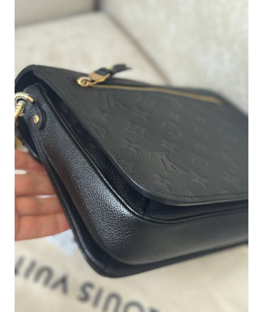 LOUIS VUITTON Черная кожаная сумка через плечо, фото 8