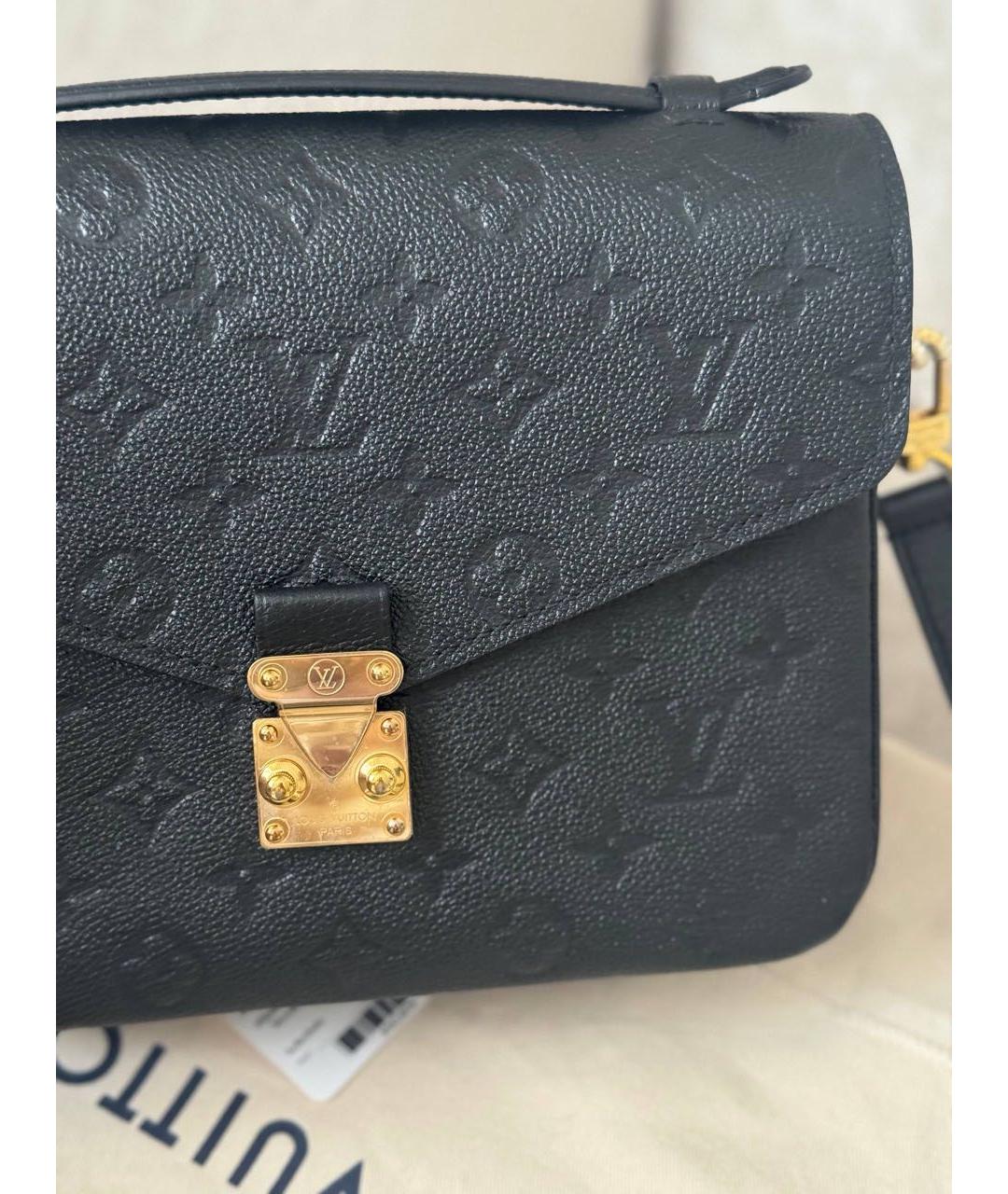 LOUIS VUITTON Черная кожаная сумка через плечо, фото 6