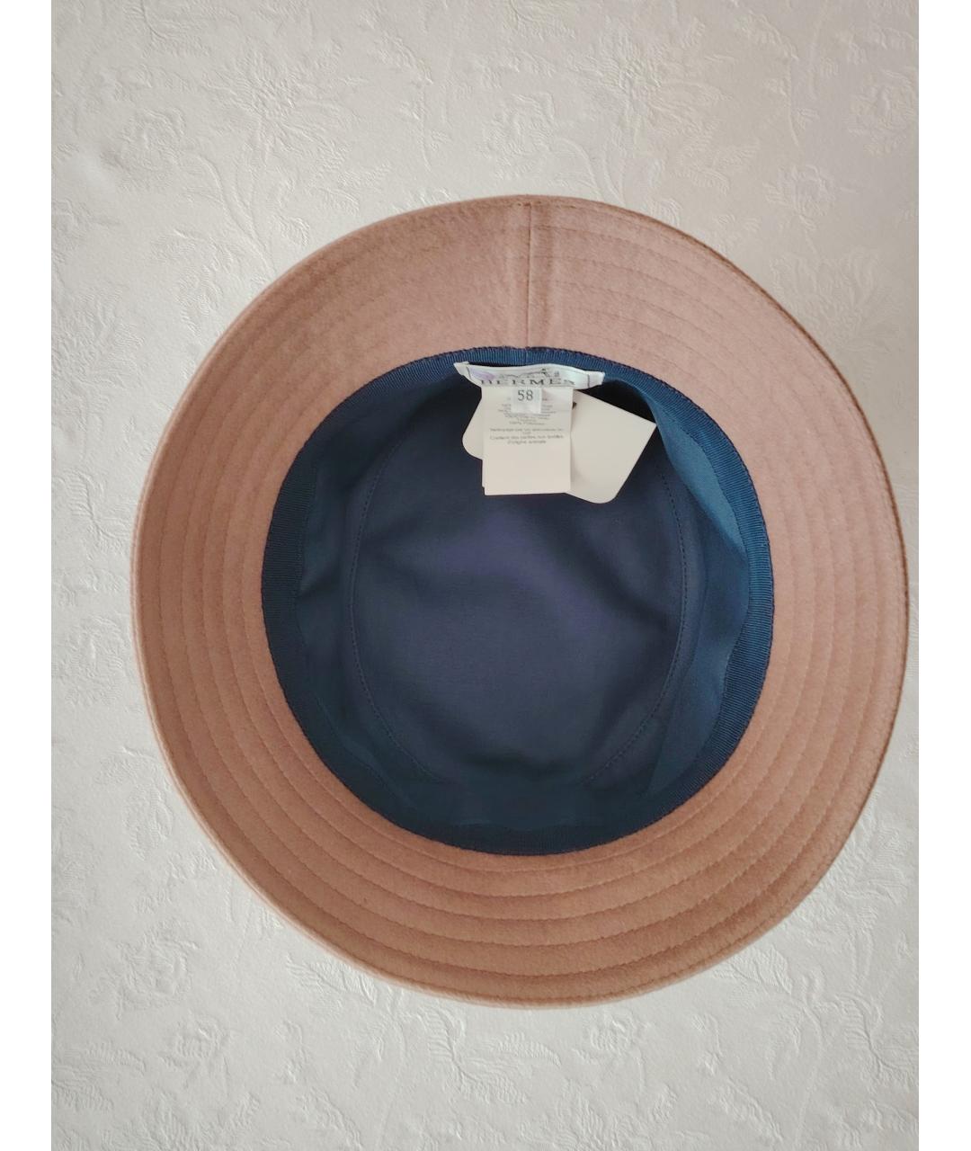 HERMES Бежевая кашемировая шляпа, фото 5