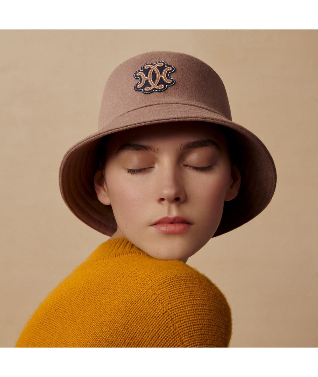 HERMES Бежевая кашемировая шляпа, фото 6