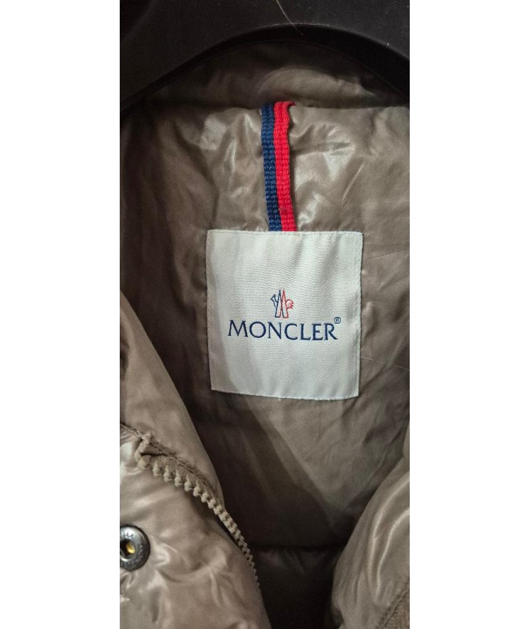 MONCLER Бежевая полиамидовая куртка, фото 3