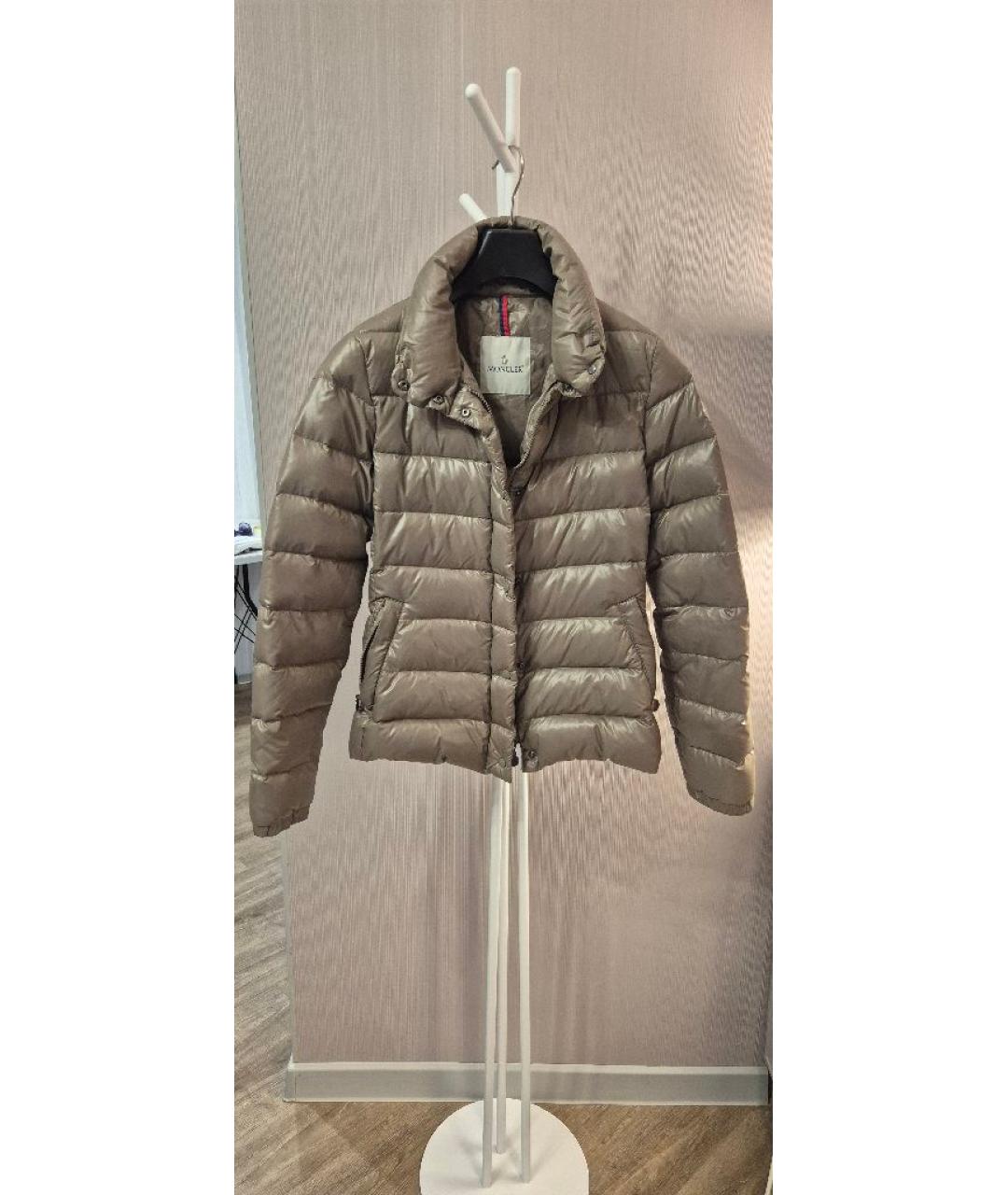 MONCLER Бежевая полиамидовая куртка, фото 9