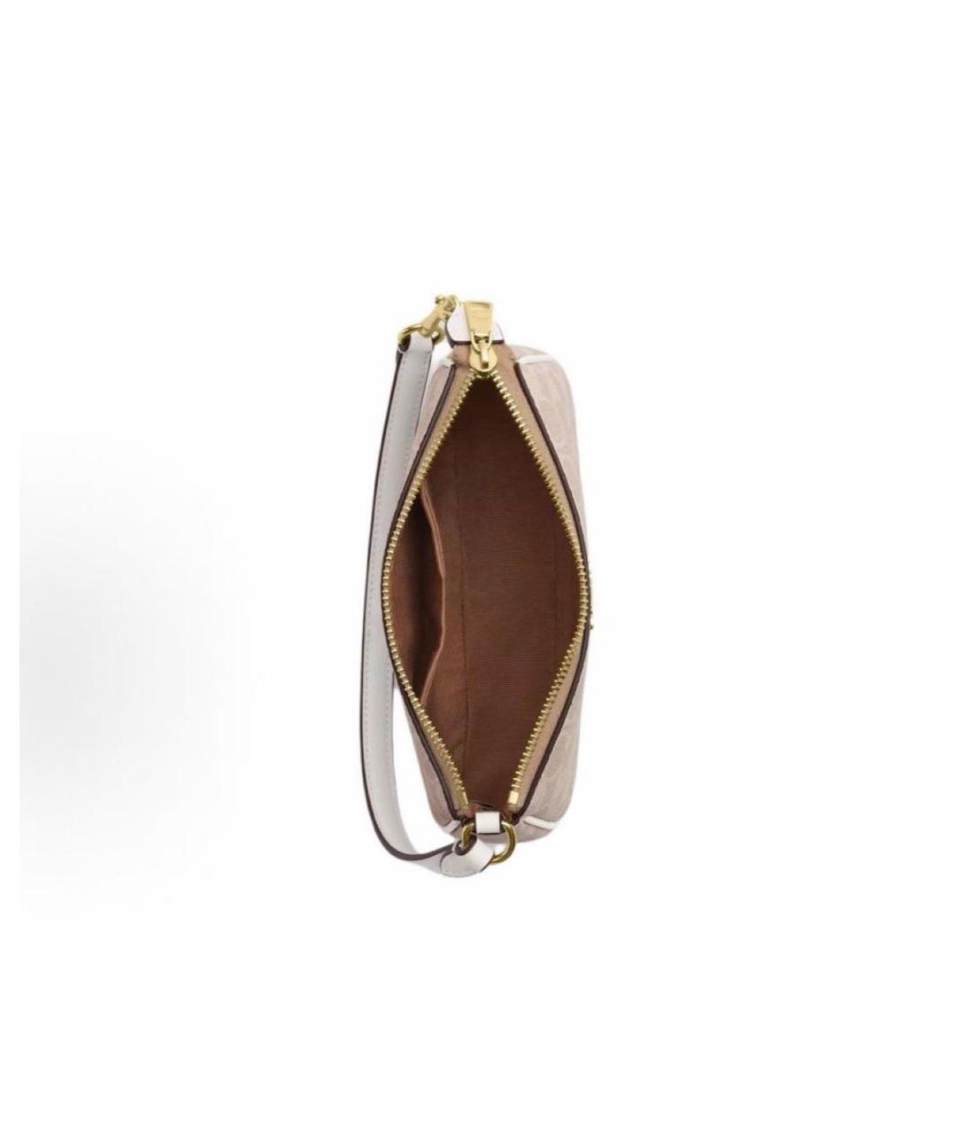 COACH Бежевая сумка с короткими ручками, фото 3