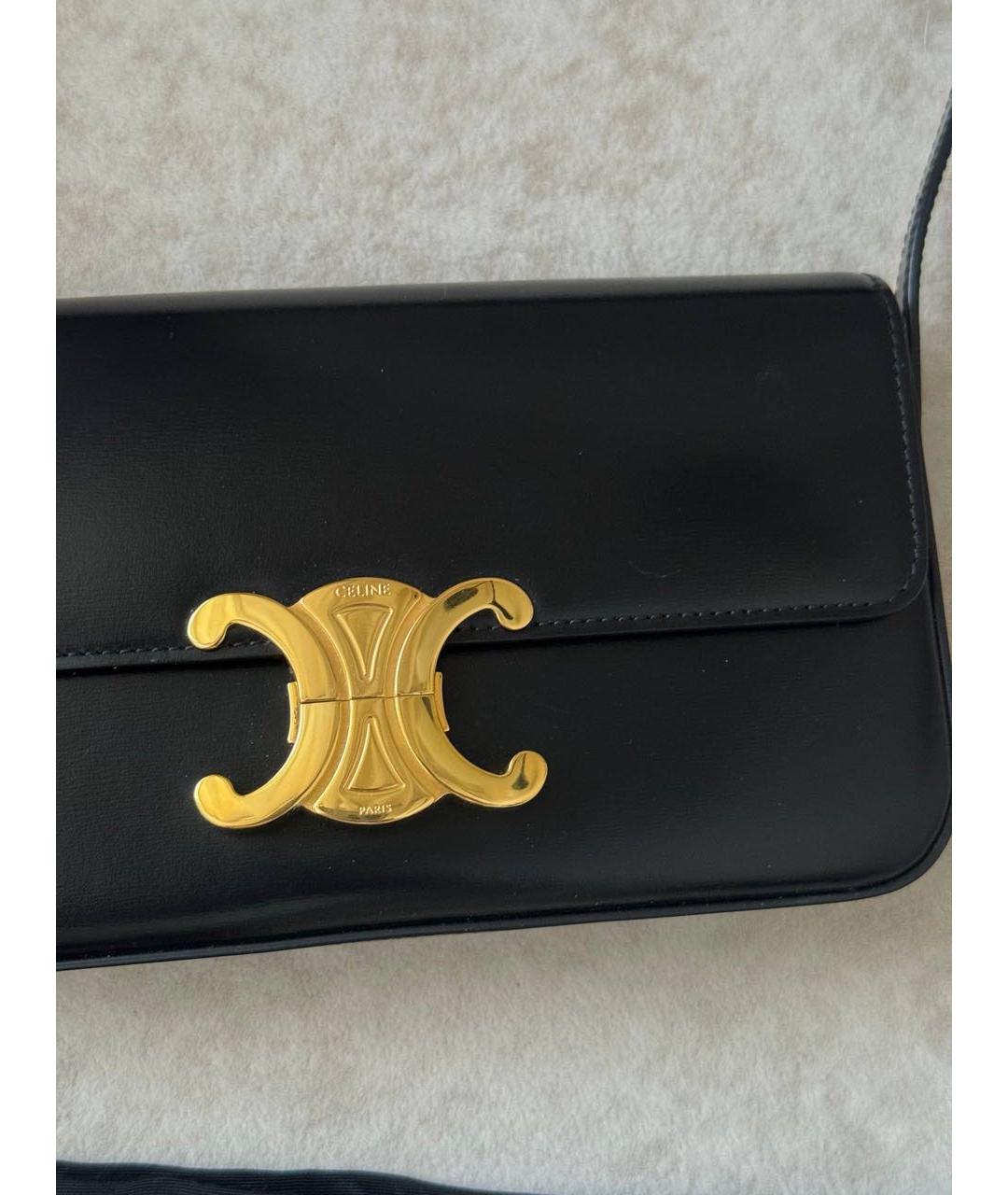 CELINE Черная кожаная сумка через плечо, фото 2