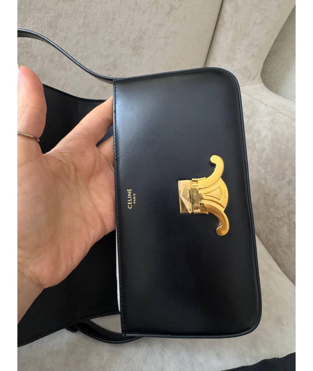 CELINE Черная кожаная сумка через плечо, фото 5