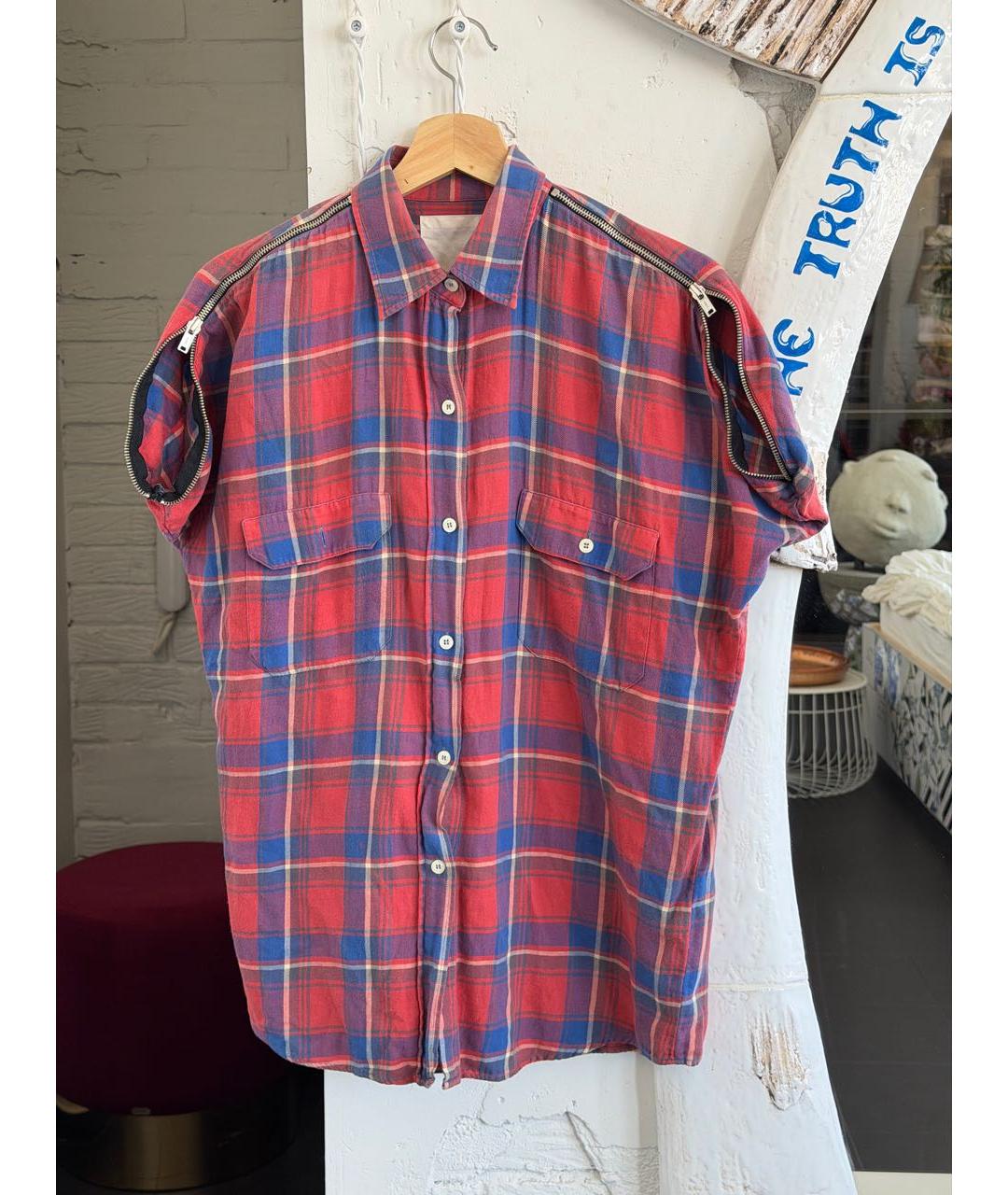 R13 Красная хлопковая рубашка, фото 6