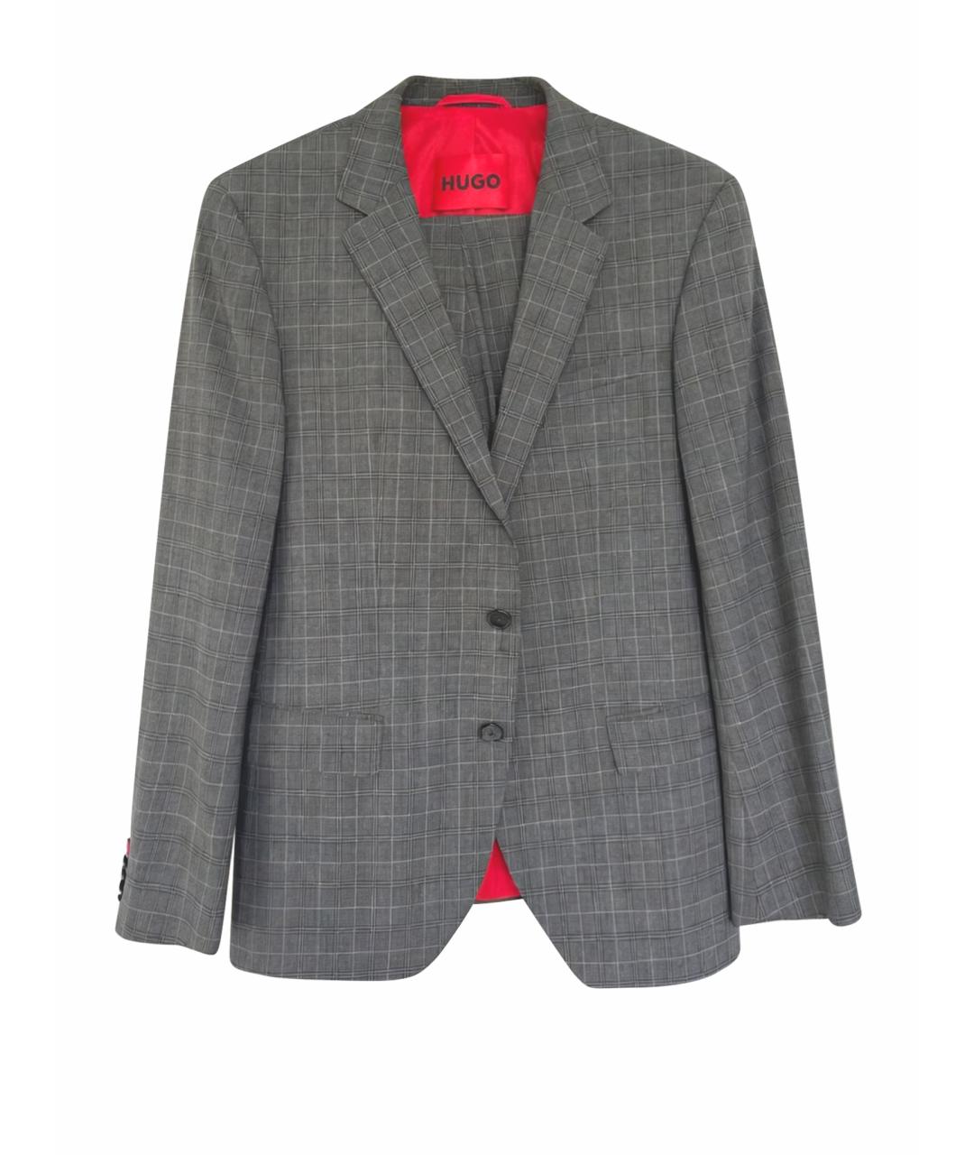 HUGO Серый повседневный костюм, фото 1