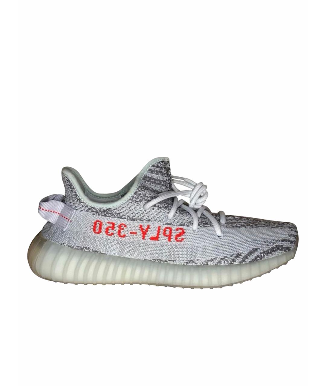 ADIDAS YEEZY Голубые текстильные кроссовки, фото 1