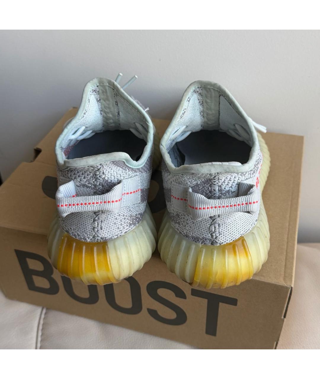 ADIDAS YEEZY Голубые текстильные кроссовки, фото 4