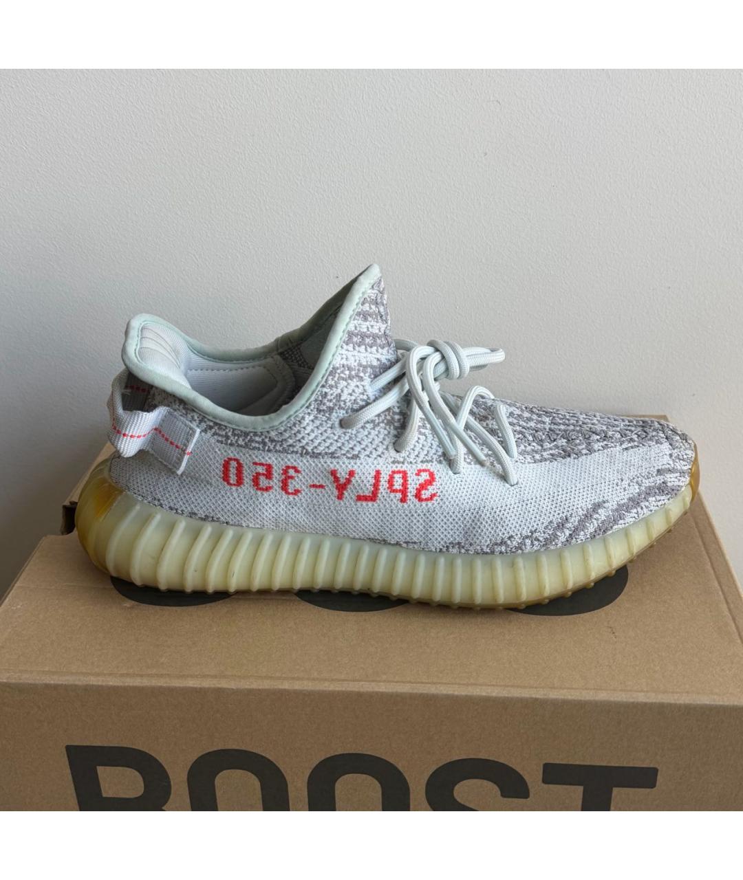 ADIDAS YEEZY Голубые текстильные кроссовки, фото 2