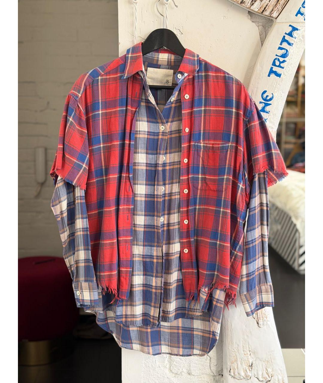 R13 Мульти хлопковая рубашка, фото 9