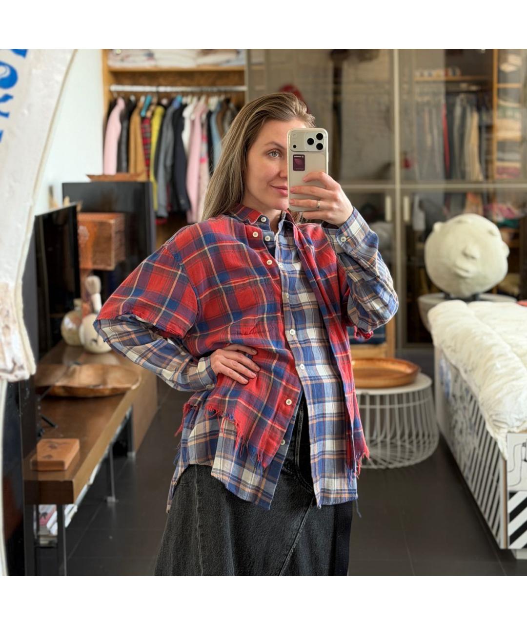 R13 Мульти хлопковая рубашка, фото 8