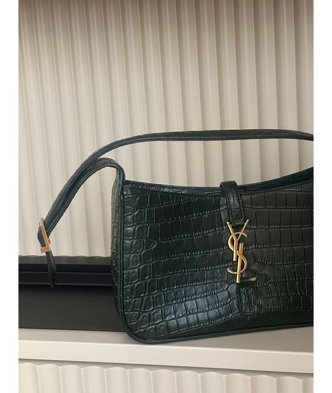 SAINT LAURENT Зеленая кожаная сумка через плечо, фото 3