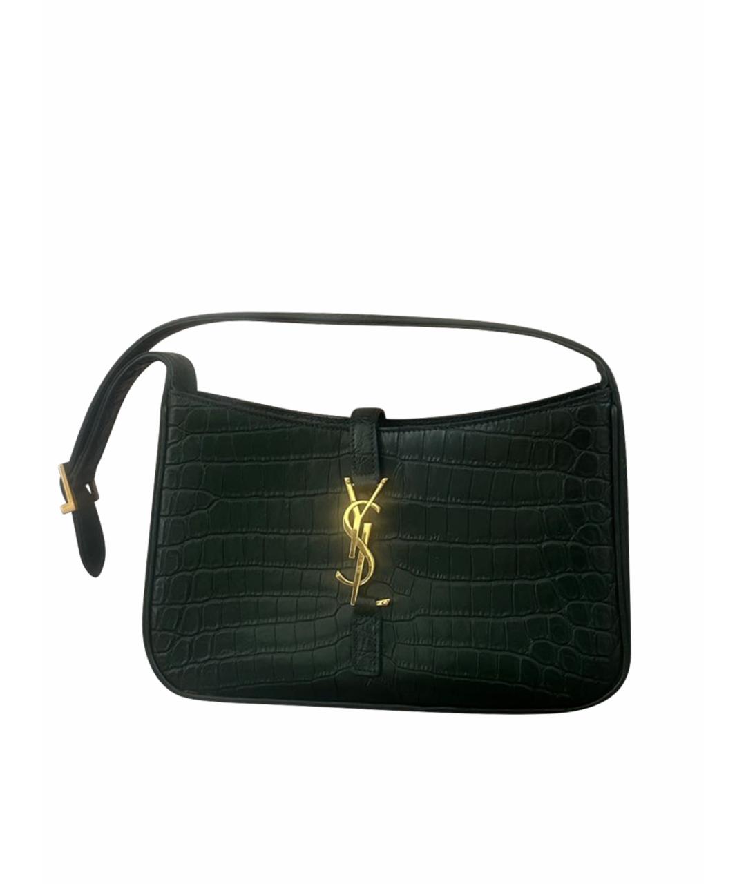 SAINT LAURENT Зеленая кожаная сумка через плечо, фото 1