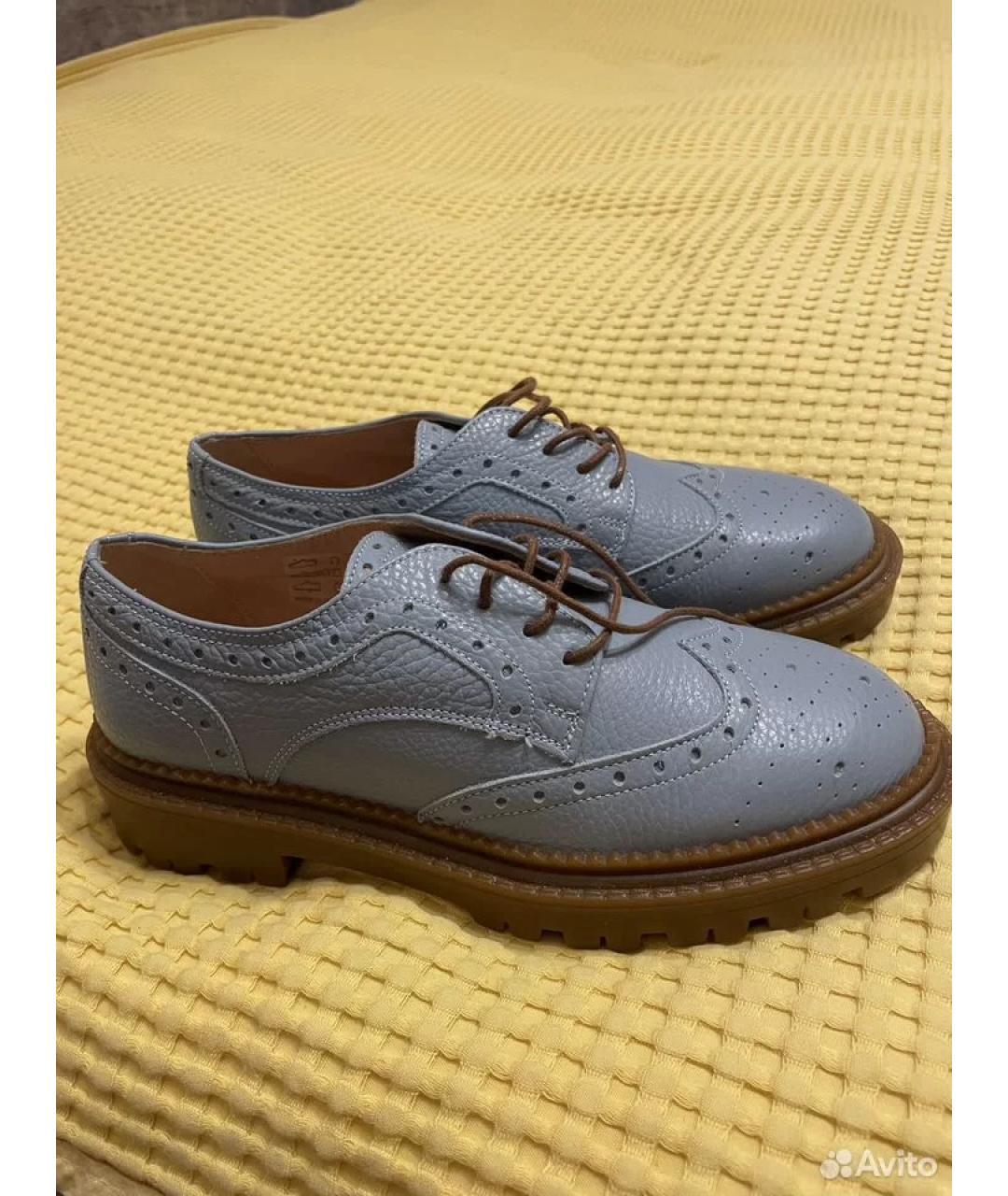 POLLINI Голубые кожаные брогги и оксфорды, фото 5