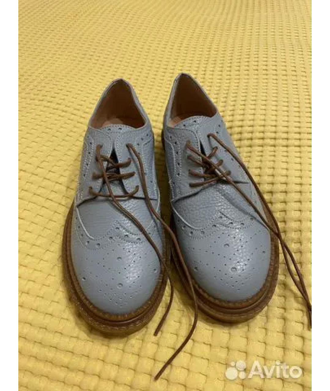 POLLINI Голубые кожаные брогги и оксфорды, фото 2