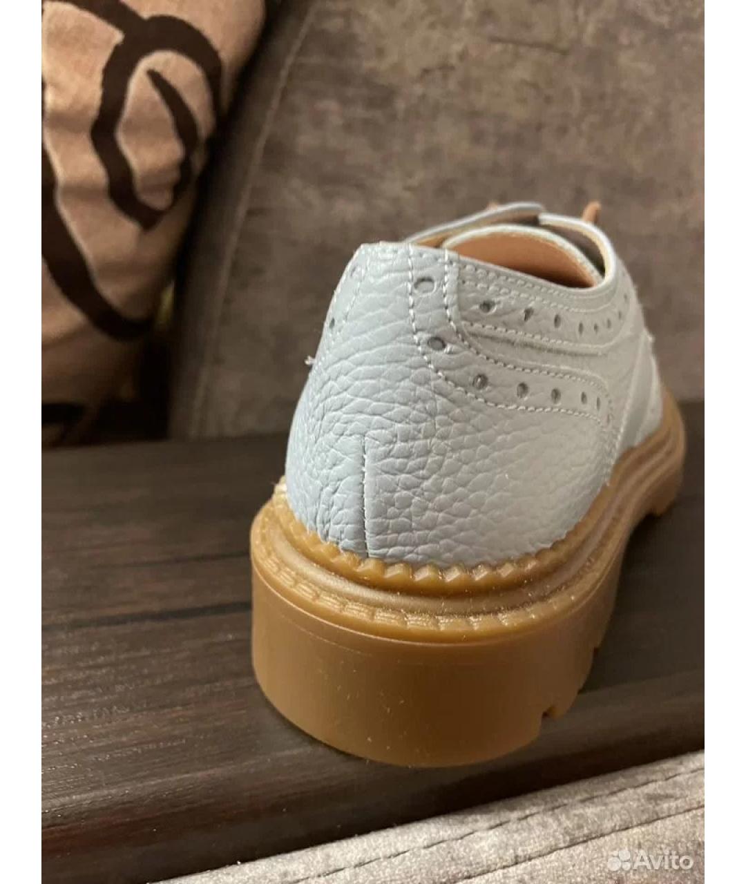 POLLINI Голубые кожаные брогги и оксфорды, фото 4