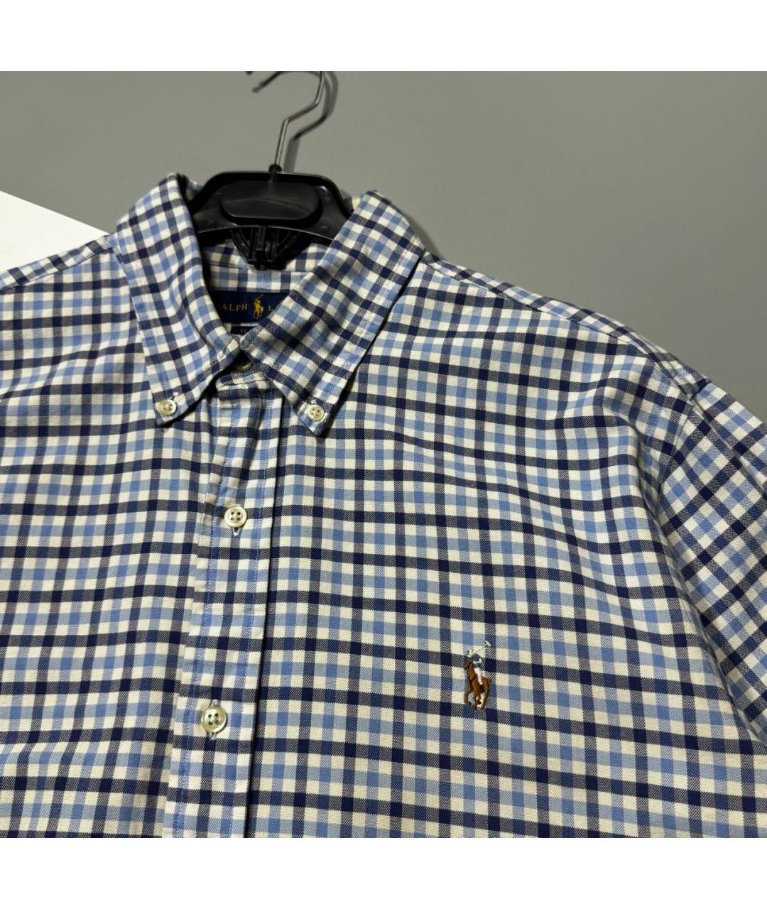 POLO RALPH LAUREN Голубая хлопковая кэжуал рубашка, фото 5