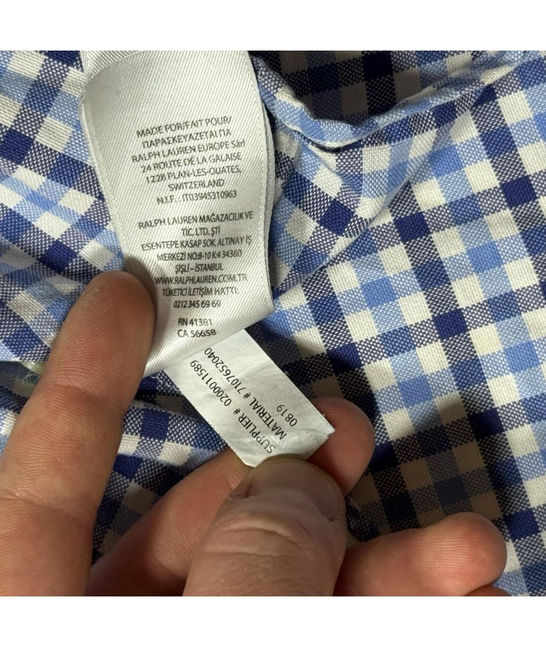 POLO RALPH LAUREN Голубая хлопковая кэжуал рубашка, фото 8