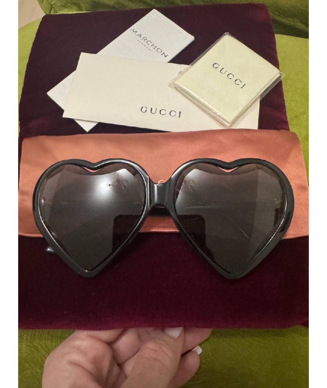 GUCCI Черные пластиковые солнцезащитные очки, фото 3