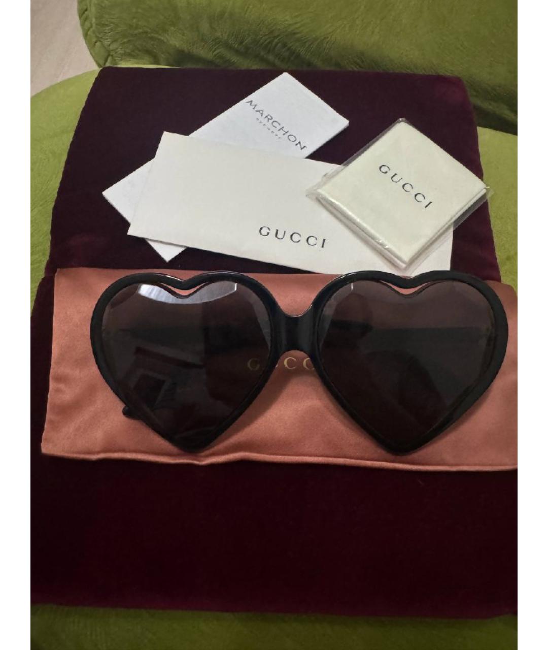 GUCCI Черные пластиковые солнцезащитные очки, фото 10