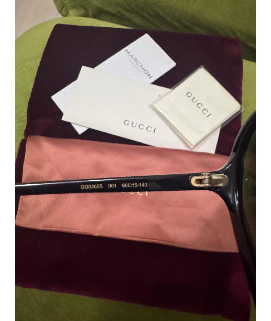 GUCCI Черные пластиковые солнцезащитные очки, фото 7