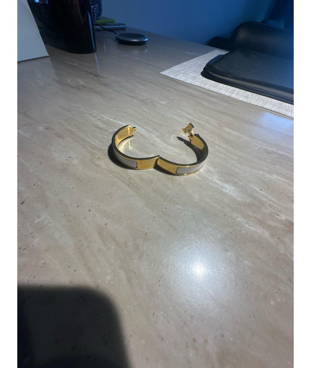 HERMES Белый металлический браслет, фото 3