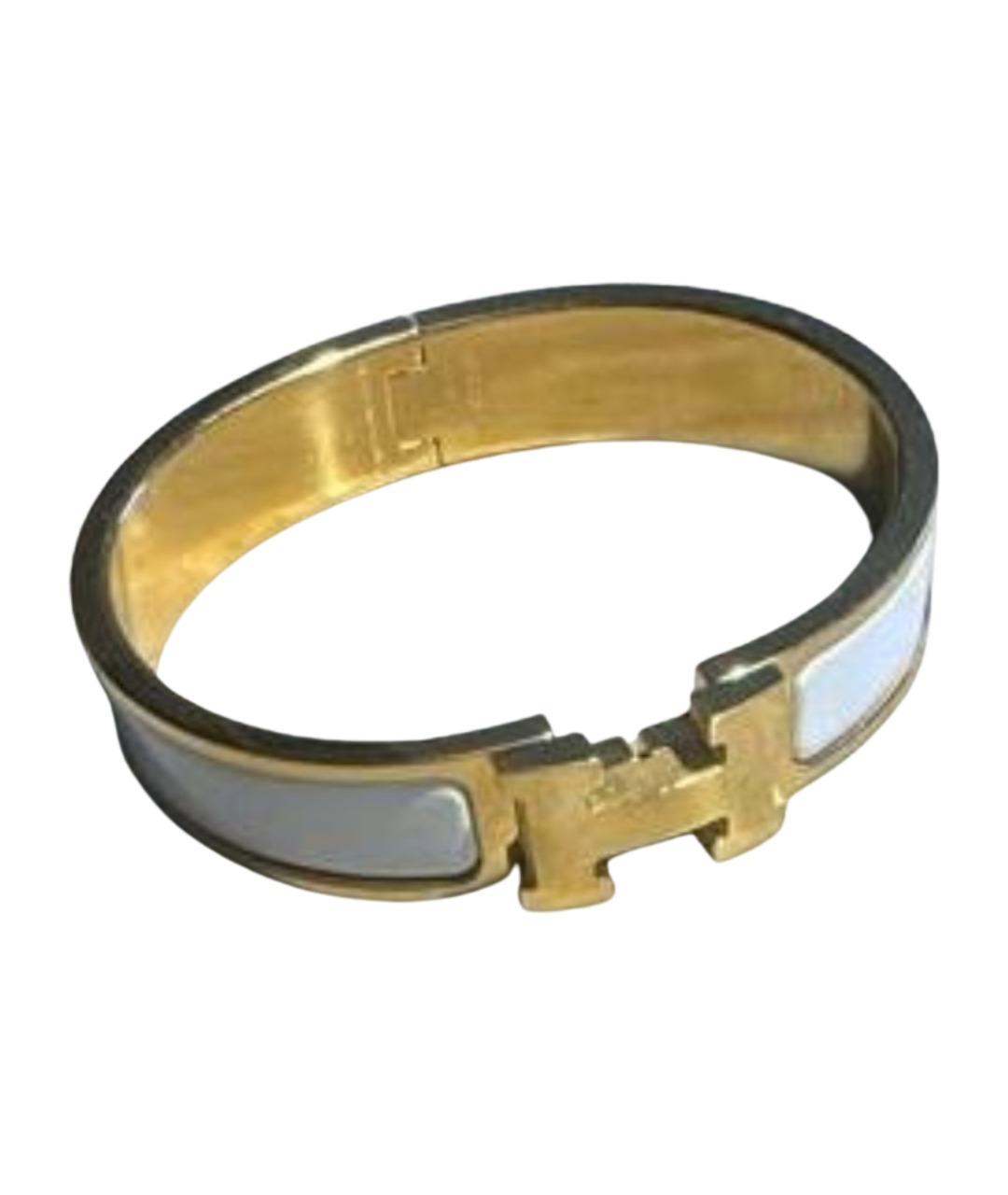 HERMES Белый металлический браслет, фото 1