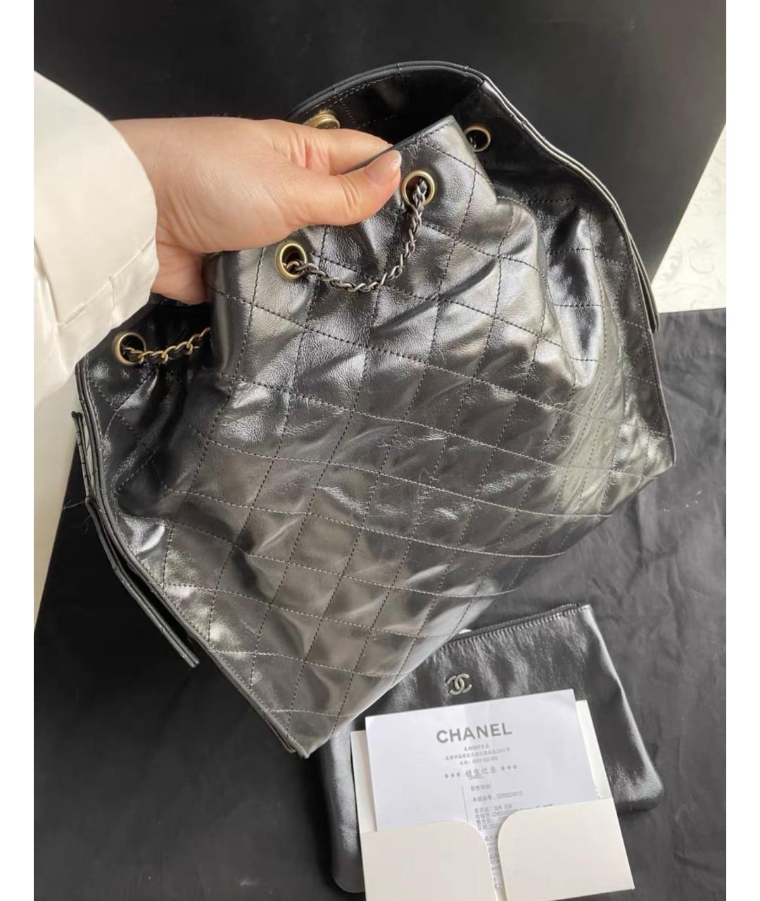 CHANEL Черная кожаная сумка через плечо, фото 4