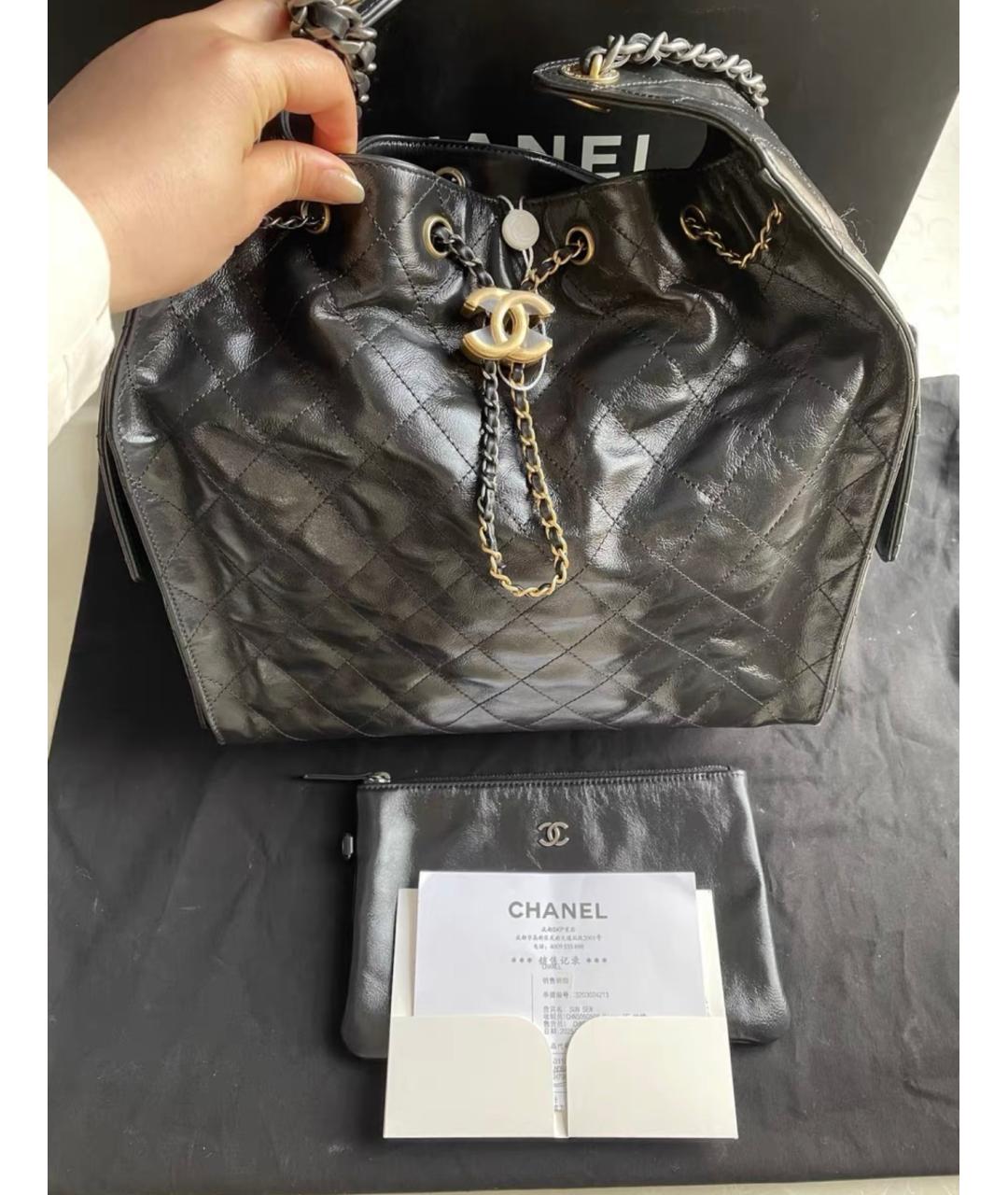 CHANEL Черная кожаная сумка через плечо, фото 2